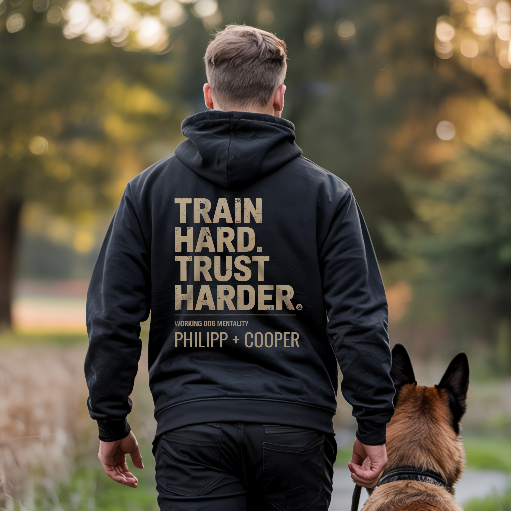 TRAIN HARD. TRUST HARDER.  personalisierbarer Premium oversized Hoodie
